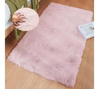 ORINOVA Pink Fuzzy Faux Washable Fluffy Fur Area Rugs for Living Room Cute Small Furry Rugs for Bedroom Kids Rug 2x3 Rug Girls Nursery Rug Rectange Rugs