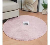 ORINOVA Round Rug Bedroom Fluffy Bed Washable Pink 120 cm Fur Round Rug Living Room Children's Room Short Pile Cuddly Decoration