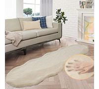 ORINOVA Shag Faux Bunny Washable Fluffy Fur Rug Runners for Hallways Camel Plush Area Rugs for Living Room Bedroom Faux Sheepskin Rug 60x180cm Shaped Nursery Rugs