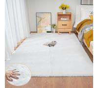 ORINOVA White Faux Fur Rug 150x215cm Rugs for Living Room Shag Washable Area Rug Fuzzy Rugs for Bedroom Girl Room Decor Rectangle Rug