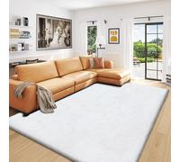 ORINOVA White Fluffy Living Room Rugs 180x270cm Area Rug Washable Shag Rugs for Bedroom Faux Rabbit Fur Nursery Rug Rectangle Rug