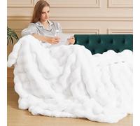 ORINOVA White Soft Fluffy Blanket for Bed Living Room Furry Faux Fur Bed Comforter 152x203cm Thick Bedsure Fuzzy Throw Blanket Cozy Home Decor Gifts