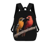 Oriole And Red-tailed Cardinal Backpack Unisex 17Inch Lightweight Travel Daypack Laptop Backpacks with 1 Main Compartment And Side Pockets