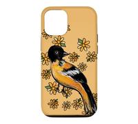 Oriole Bird and Pink Blossoms Floral Illustration Case for iPhone 12/12 Pro
