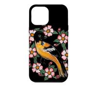 Oriole Bird and Pink Blossoms Floral Illustration Case for iPhone 12 Pro Max