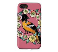 Oriole Bird and Pink Blossoms Floral Illustration Case for iPhone SE (2020) / 7/8