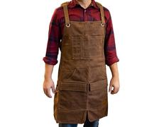 Oriole Tools 16oz Heavy Duty Waxed Canvas Work Apron - Rugged & Water-Resistant, for all Tough Jobs, Brown, Large