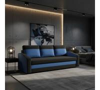 Orion A Compact Upholstered Sofa Bed With Storage Pull Out Guest Bed In Black And Blue