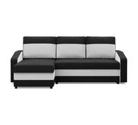 Orion A Corner Sofa Bed Pull Out Guest Bed With Built In Storage Left Or Right Side Setup Black+Cream