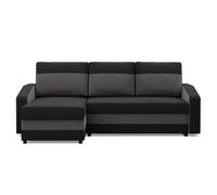 Orion A Corner Sofa Bed Pull Out Guest Bed With Built In Storage Left Or Right Side Setup Black+Dark Grey
