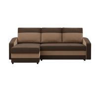 Orion A Corner Sofa Bed Pull Out Guest Bed With Built In Storage Left Or Right Side Setup Dark Brown Light Brown