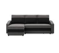 Orion A Corner Sofa Bed Pull Out Guest Bed With Built In Storage Left Or Right Side Setup Dark Grey+Black