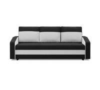 Orion A Modern Upholstered Sofa Bed With Storage Compact Pull Out Guest Bed Space Black Cream