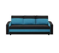 Orion A Modern Upholstered Sofa Bed With Storage Compact Pull Out Guest Bed Space Black Light Blue