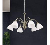 ORION Antique-brass-coloured hanging light Kinga, 6-bulb