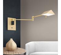 ORION Boston LED wall light with a USB port, brass
