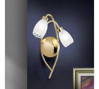 ORION CARLA wall lamp, brass-coloured Height 35 cm Metal/glass 2-bulb