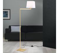 ORION Carlton textile floor lamp, matt brass