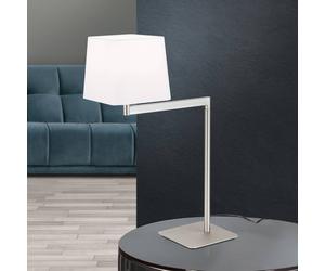 ORION Carlton textile table lamp, matt nickel