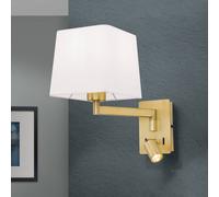 ORION Carlton textile wall lamp, matt brass