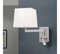 ORION Carlton textile wall lamp, matt nickel