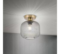 ORION Carneval ceiling light, smoky grey, Ø 20 cm, glass, E27