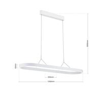ORION Carrara LED pendant light, white, height-adjustable, CCT
