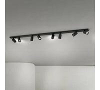 ORION Ceiling spotlight Sean, black, 8-bulb, steel, aluminium, GU10