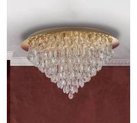 ORION Celeste ceiling lamp with K9 crystals, Ø75cm, gold