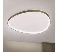 ORION Charlie LED ceiling lamp, Ø 80 cm, opal white, antique brass colour