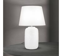 ORION Coral table lamp, white, height 51 cm, ceramic/linen