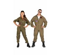 ORION COSTUMES Adult Unisex Green Fighter Pilot Aviator Jumpsuit Movie Halloween Carnival Fancy Dress Costume