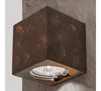 ORION Cube wall light, rust brown, height 7.5 cm, ceramic