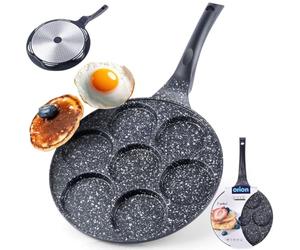 Orion, Eye Pan, Fried Egg Pan for 7 Eggs, Crepe Pan for Gas Induction, Non-Stick, Diameter 27 cm, Large