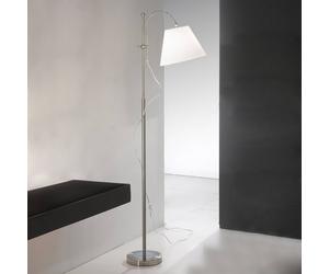 ORION Fabric floor lamp Lilly, nickel, height-adjustable