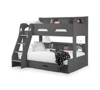 Orion Grey Oak Wooden Storage Bunk Bed Frame - 3Ft Single