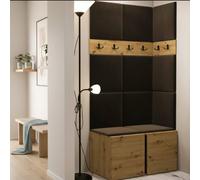 Orion I Hallway Set Artisan Oak Shoe Cabinet Hangers Brown Panels