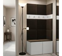 Orion I Hallway Set White Shoe Cabinet Hangers Brown Panels