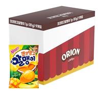 Orion Korean Peelable Jelly Gummy Candy 81g - Fruity Chewy Sweet Snack - 3D Fun Peeling Fruit Gum Candy (Box of 9) (Mango Flavour)