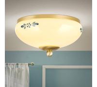 ORION Landhaus ceiling lamp brass cream blue Ø 21 cm
