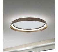 ORION LED ceiling lamp Manta, Ø 45 cm, aluminium/bronze, aluminium, up/down