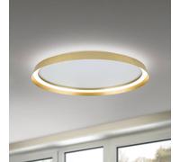 ORION LED ceiling lamp Manta, Ø 60 cm, gold-coloured, aluminium, up/down