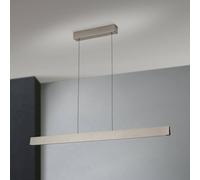 ORION LED hanging light Tara, nickel-coloured, length 120 cm, aluminium/steel