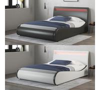 Orion LED Lights Bed Frame - Black / White - Single, Small Double, Double