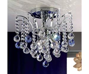 ORION Lennarda Crystal Ceiling Light Sparkling 42 cm