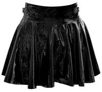 Black Level PVC Zip-Up Skater Skirt - Medium - Black Black