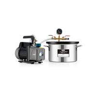 Orion Motor Tech 5.7 L Vacuum Chamber with Pump Kit, 3.5 cfm Vacuum Pump and Chamber Kit with Tempered Glass Lid 5 ft Hose, Vacuum Degassing Chamber Kit for Stabilizing Wood Degassing Silicone Resin