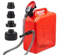 Orion Motor Tech Fuel Transfer Pump, 21L/min Electric Gas Can Pump with 1.3m Hose Auto-Shutoff Sensor, USB-C & AA Battery Operated Portable Fuel Pump with 4 Adapters for Gasoline Diesel Kerosene, Red