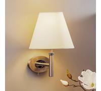 ORION Nickel wall light Lilly with a fabric lampshade