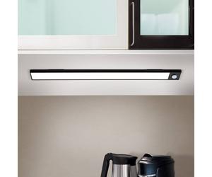 ORION Norman LED under-cabinet light, black, rechargeable battery, sensor, USB